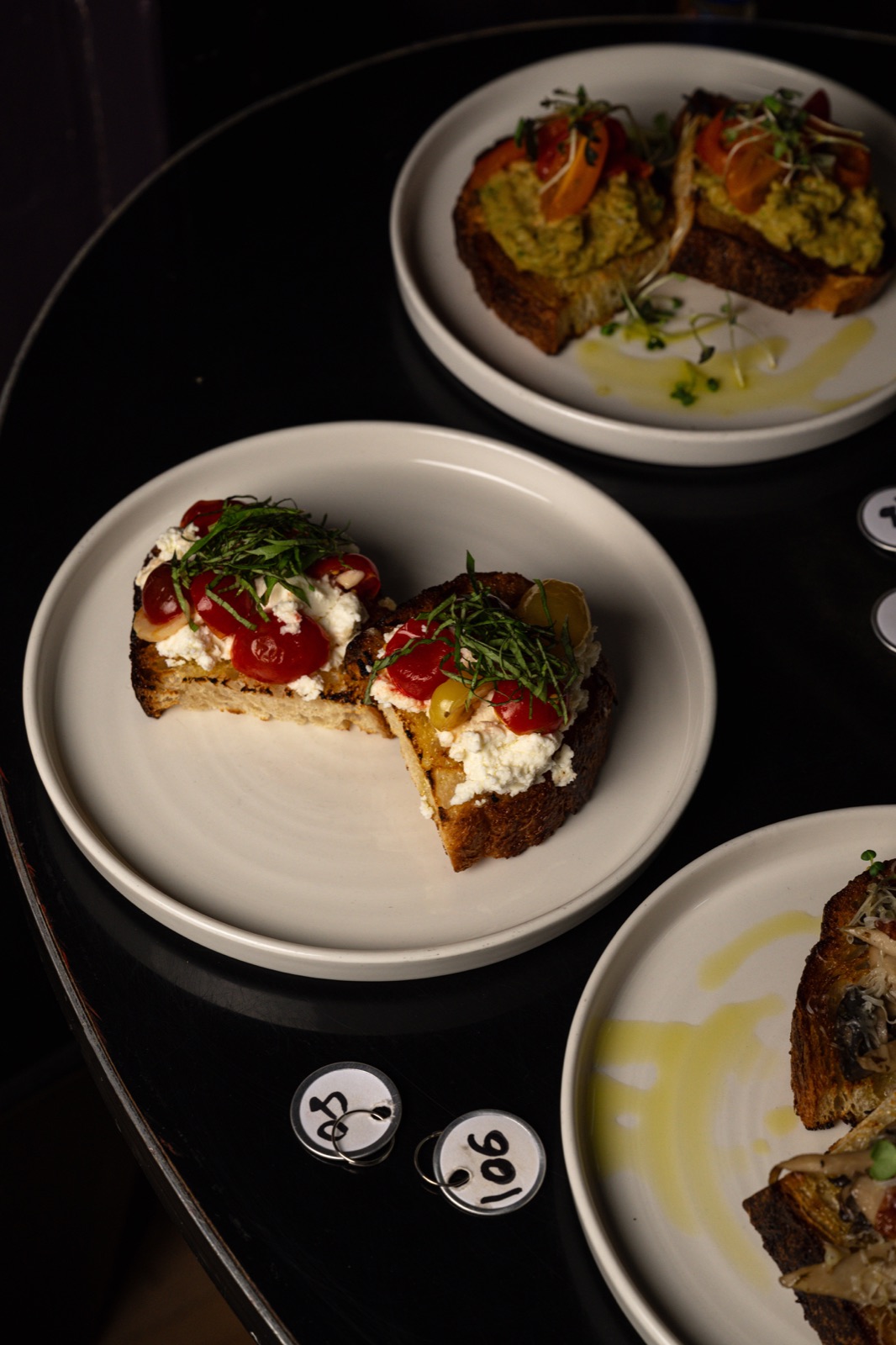 Ricotta and chickpea crostini on sourdough