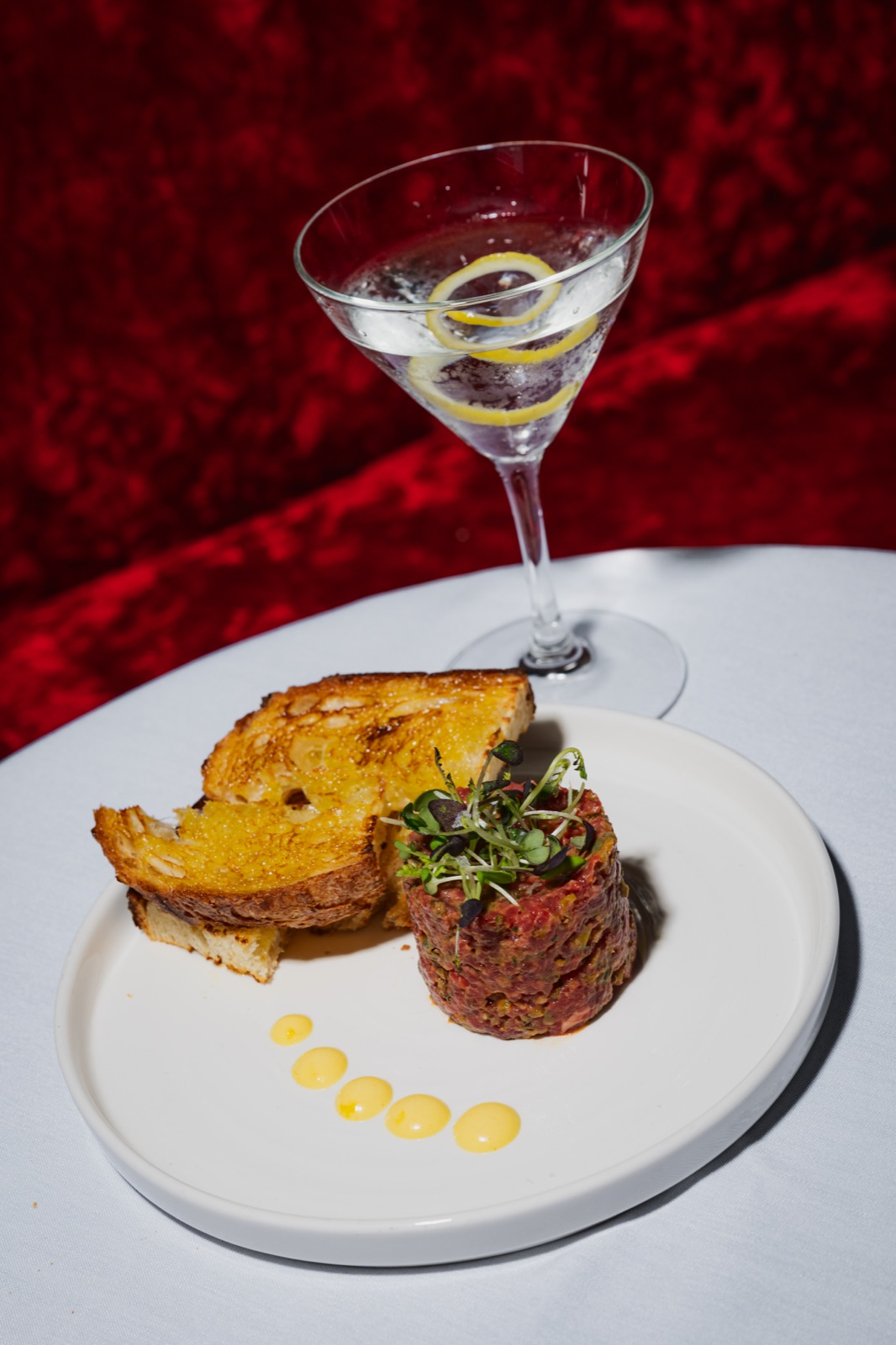 Brasserie-style steak tartare with toasted sourdough